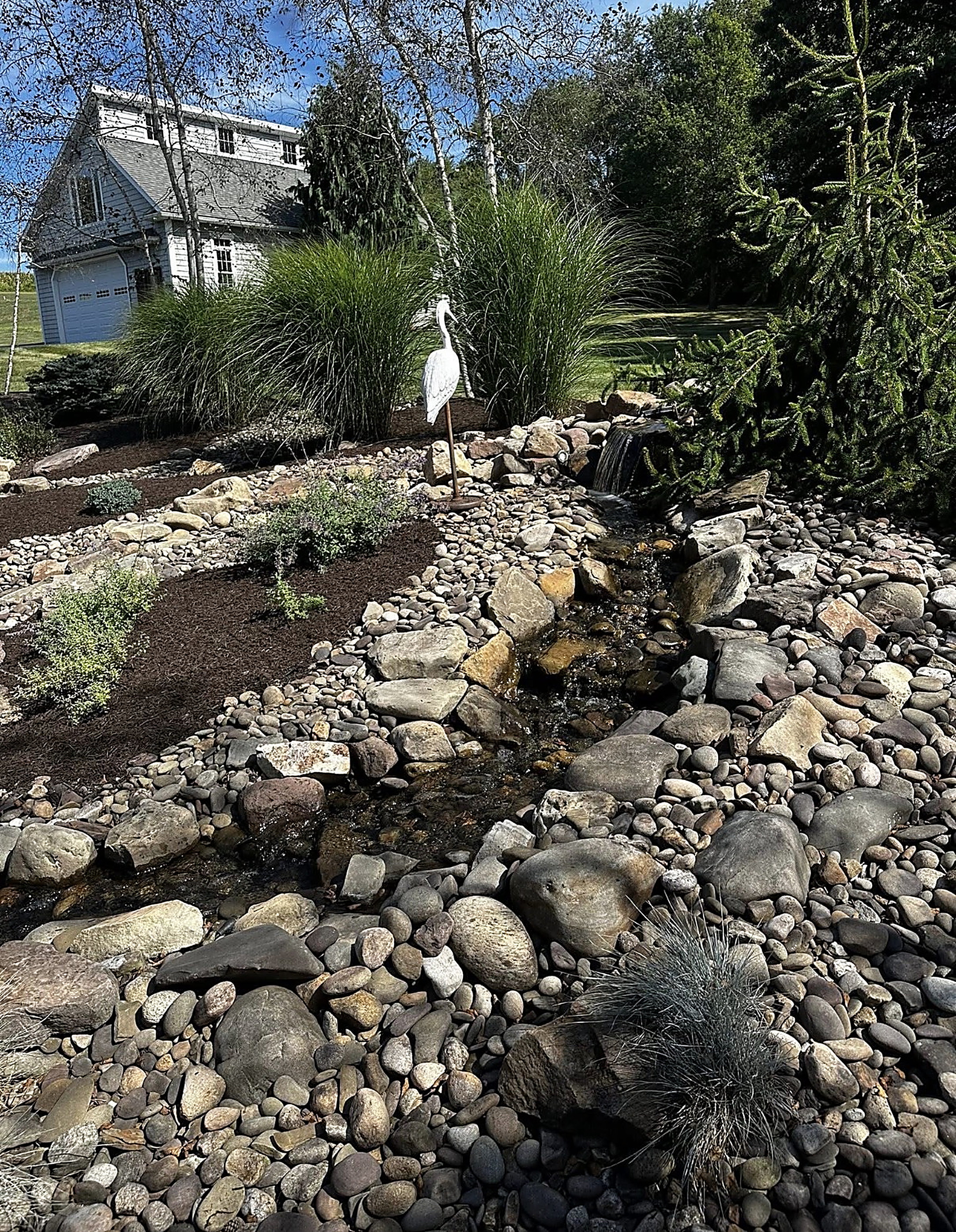 Dry creek bed & water feature